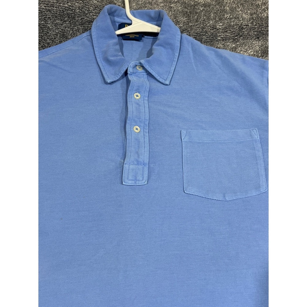 Polo Ralph Lauren Featherweight Mesh Blue Polo Shirt Mens Large Pocket Logo